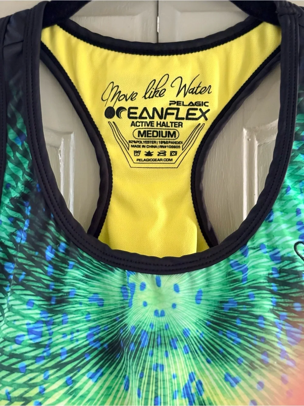 PELAGIC Gear Oceanflex Active Halter Sports Bra / Crop Top | Dorado Green | M